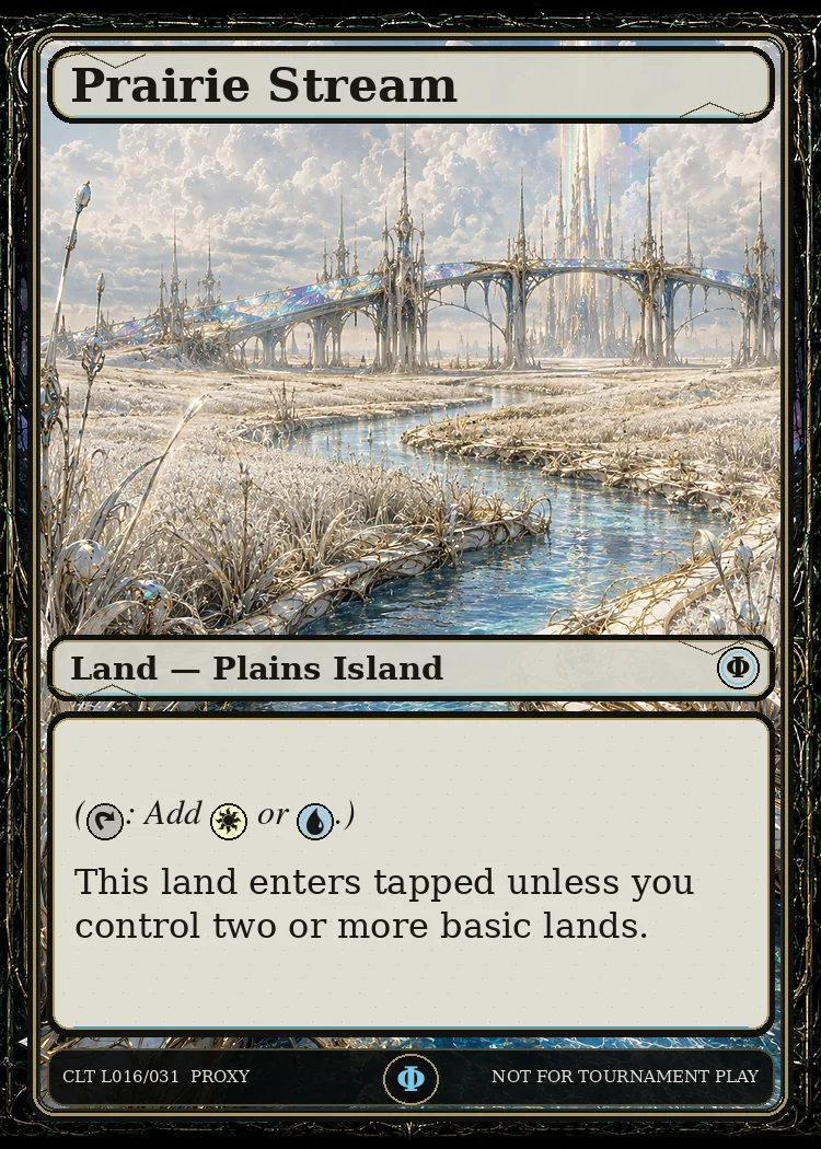 Approved Prairie Stream design with corrected rules text